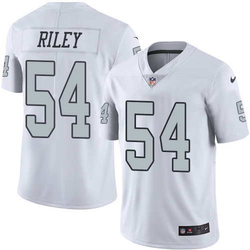 Men's Limited Perry Riley Nike Jersey White - #54 Rush NFL Oakland Raiders